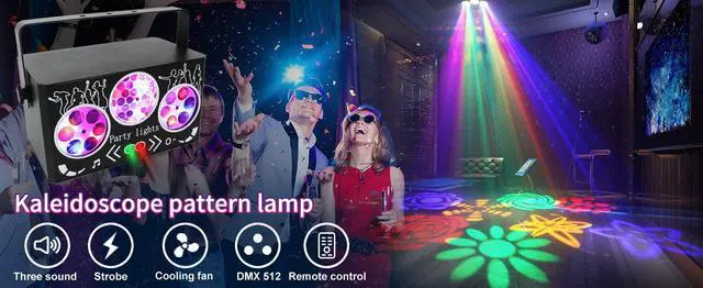 Alt view image 6 of 7 - BAKOD Kaleidoscope Gobo LED Party Light  Sound Activated & Remote Controlled for DJ, Disco, Party, Club, Bar, Parties