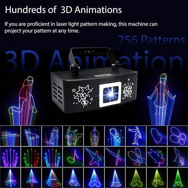 Alt view image 3 of 7 - BAKOD 3D Animated Projector Light  LED Motion Projection Lamp with Rotating Color Patterns, Remote Control, Indoor/Outdoor Decorative Lighting DJ Disco Stage Light for Parties, Events, Clubs