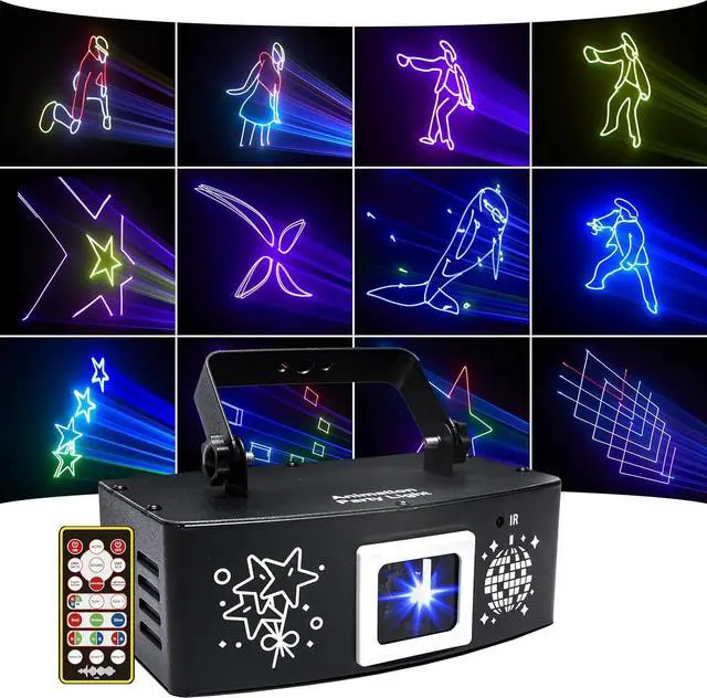 Main image of BAKOD 3D Animated Projector Light  LED Motion Projection Lamp with Rotating Color Patterns, Remote Control, Indoor/Outdoor Decorative Lighting DJ Disco Stage Light for Parties, Events, Clubs