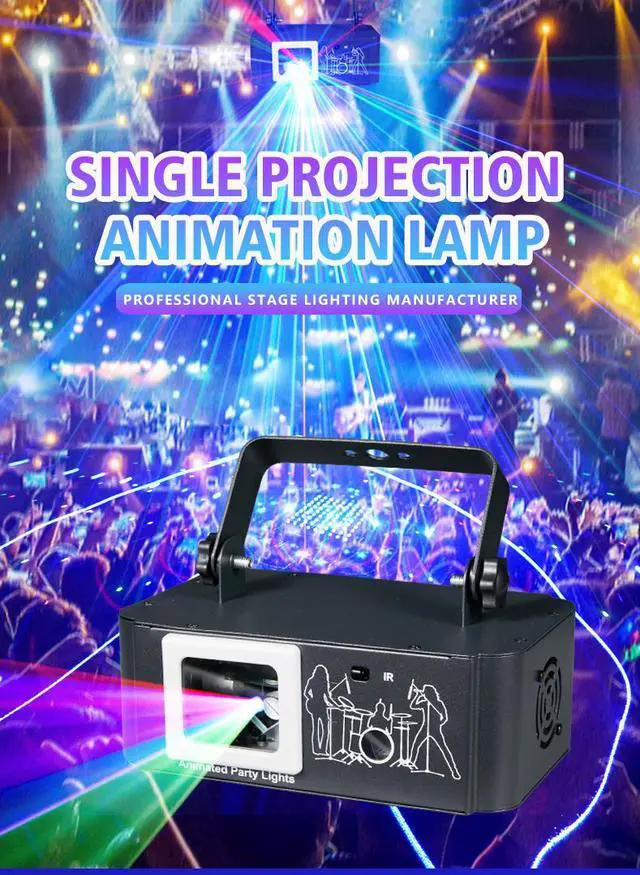 Alt view image 4 of 7 - BAKOD Single Projection Animated LED Light Moving Pattern Decorative Projector for DJ Disco Stage Light for Parties, Events, Clubs
