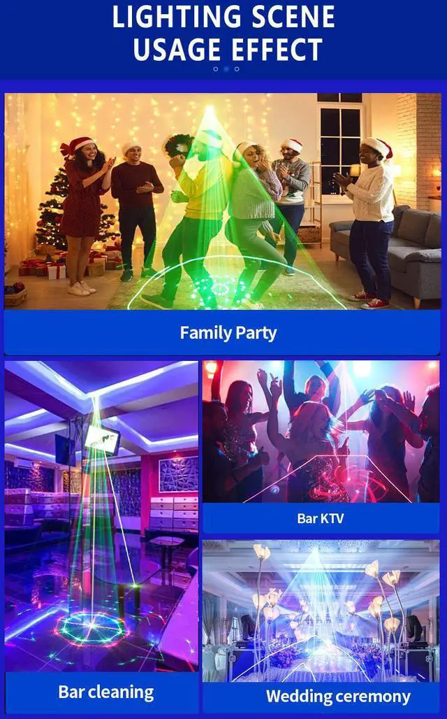 Alt view image 6 of 7 - BAKOD Single Projection Animated LED Light Moving Pattern Decorative Projector for DJ Disco Stage Light for Parties, Events, Clubs