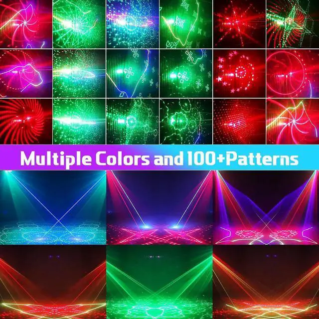 Alt view image 2 of 7 - BAKOD 12 Beam LED Rave Light Sound Activated Party Stage Lighting with Strobe & Moving Beams DJ Disco Stage Light for Parties, Events, Clubs