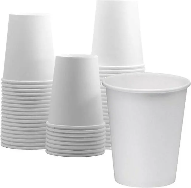 Main image of 10oz Paper Coffee Cups Disposable White-Hot Cups for Coffee Tea Hot Chocolate Leak-Resistant Durable High-Temperature Compatible Minimalist Design - Carton of 1000 Counts.