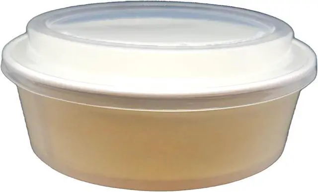 Main image of 42oz White Paper Deli Containers and Clear Plastic Lids - Carton of 100 Counts.