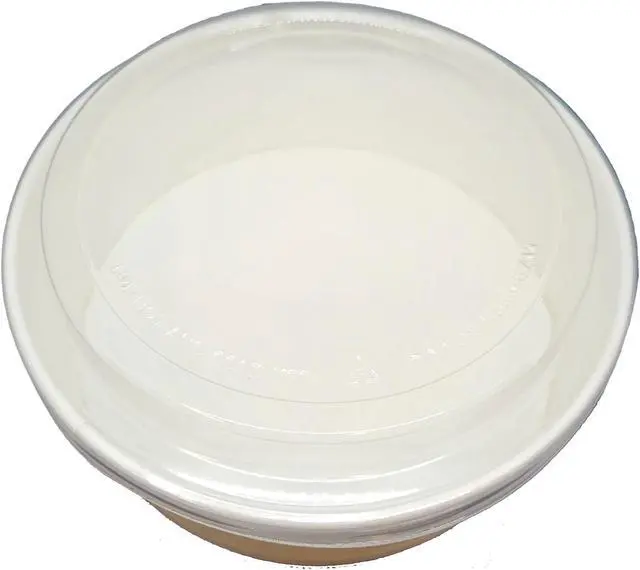 Alt view image 3 of 3 - 42oz White Paper Deli Containers and Clear Plastic Lids - Carton of 100 Counts.