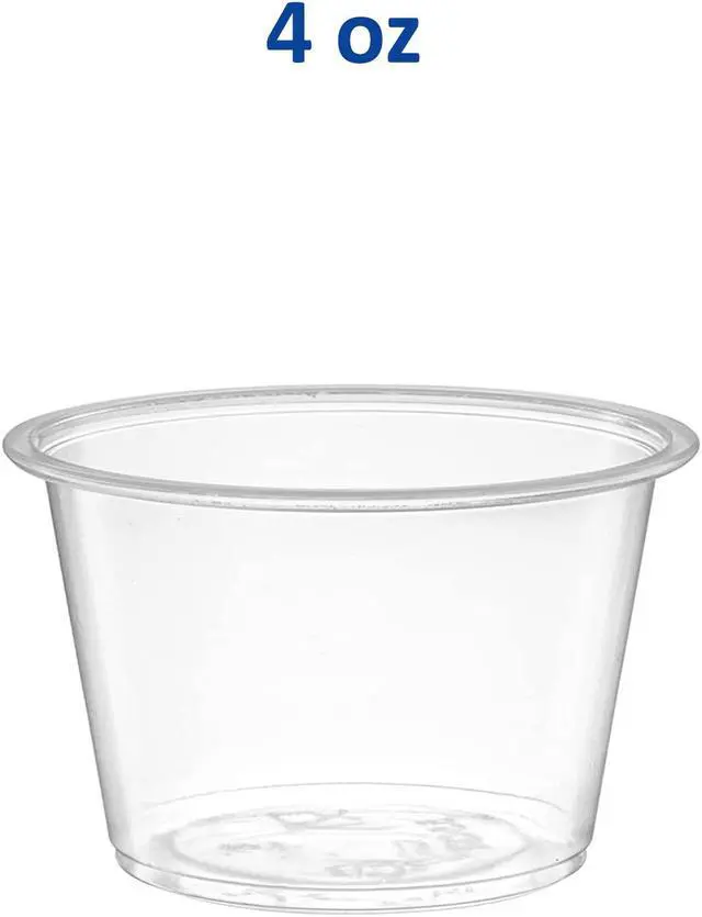 Main image of 4oz Plastic Portion Cups Leak-Free Clear Ideal for Office Breakrooms  Carton of 2500 Counts