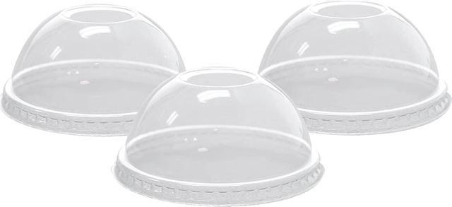 Plastic Dome Lid with Straw Slot PET Crystal Ø9,4cm (900 Units)