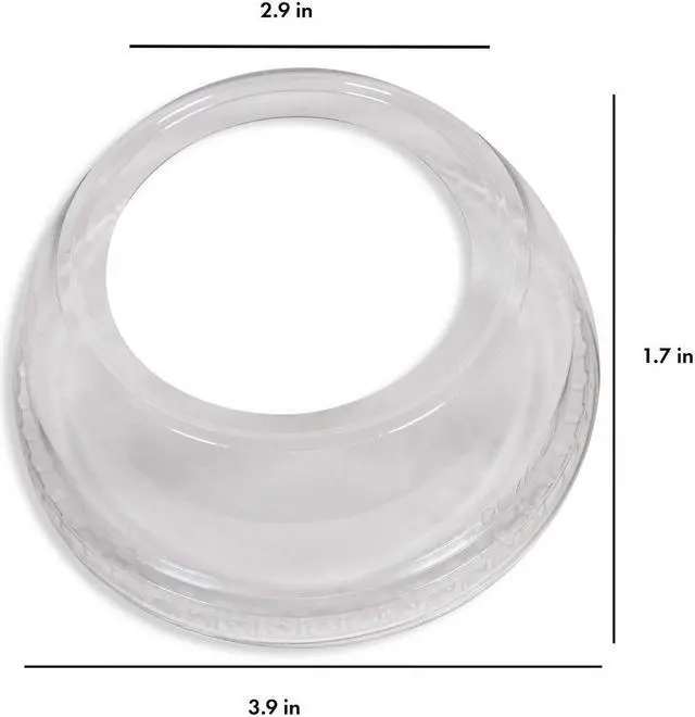 Alt view image 4 of 6 - 98mm Wide Hole Dome Lid PET Plastic Cold Cup Lids for 16oz, 20oz, and 24oz Cups. Carton of 1000 Counts