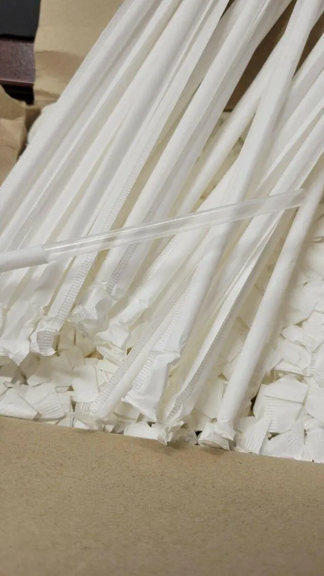 Alt view image 4 of 4 - 10.25 inch Clear Plastic Translucent Straws with Paper Wrapped Drinking Straws. Carton of 1200 Counts.