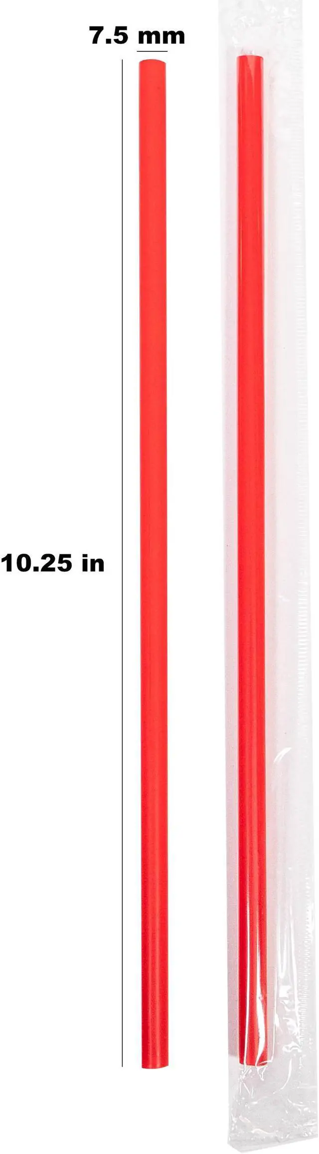 Alt view image 2 of 3 - 10-1/4 Inch Plastic Drinking Straw 7.5mm Wide Red Plastic Straw. Carton of 7200 Counts.