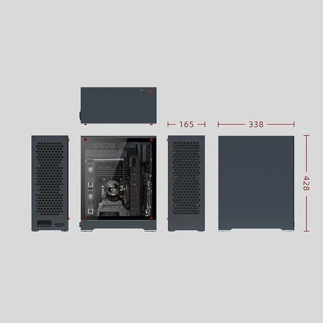 Alt view image 4 of 7 - ZZEW C1 MATX/ITX Computer Case Revised Full Aluminum Silver Micro ATX Mini-ITX PC Case With Long ATX PSU 240 Radiator mATX/ITX Motherboard Supported
