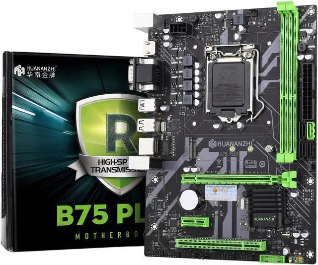 Alt view image 3 of 7 - HUANANZHI B75 PLUS M.2 Motherboard M-ATX For LGA 1155 i3 i5 i7 E3 DDR3 1333/1600MHz 16GB VGA HDMI-Compatible