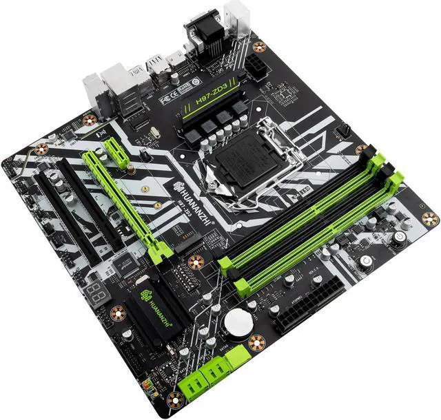 Alt view image 4 of 7 - HUANANZHI H97 ZD3 H97 motherboard LGA 1150 M-ATX SATA3 USB3.0 NVME NGFF M.2 SSD support non-ecc RAM core i3 4130 i5 4460 i7 4770