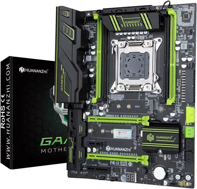 Alt view image 4 of 7 - HUANANZHI X79 GREEN LGA 2011 X79 Motherboard support E5 2620 2640 2650 2680 2690 V1 V2 REG ECC DDR3 Memory nvme