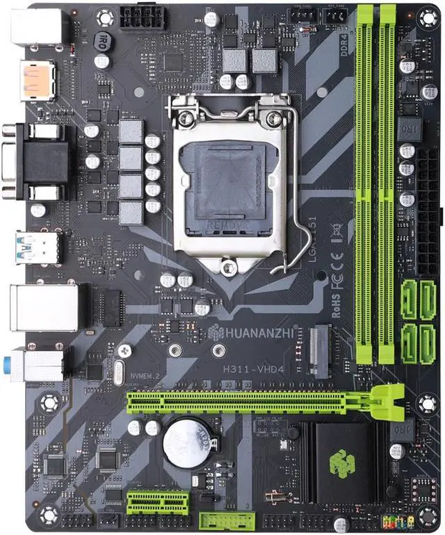 Alt view image 2 of 7 - HUANANZHI H311-VHD4 Motherboard LGA 1151 Support 6/7/8/9 generation DDR4 2133/2400/2666MHz 32GB M.2 SATA3 USB3.0 VGA