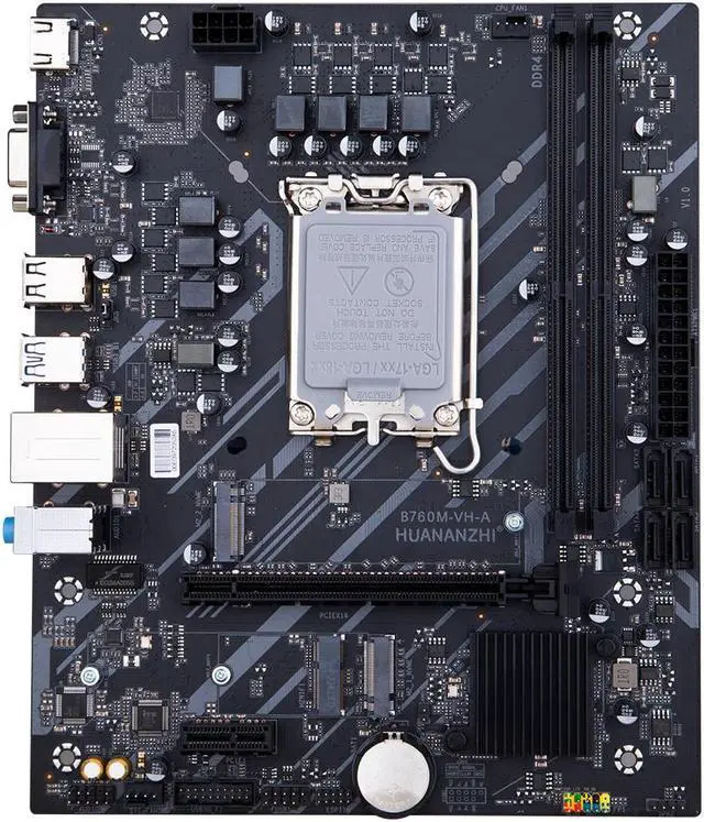 Alt view image 2 of 5 - HUANANZHI B760M VH A M-ATX DDR4 Motherboard Support 12 13 Gen(LGA 1700 CPU 12100F/12400F/12490F/12600F/12700F/13600F)