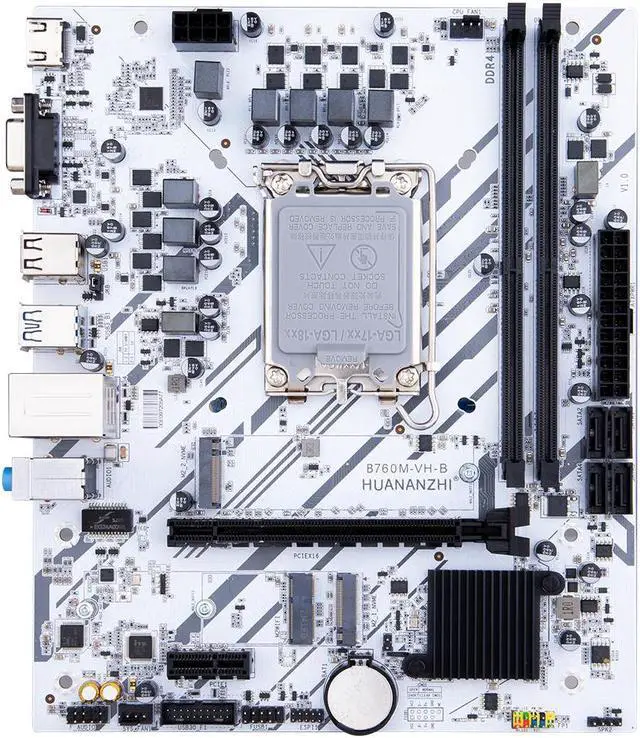 Alt view image 2 of 5 - HUANANZHI B760M VH B M-ATX DDR4 Motherboard Support 12 13 Gen(LGA 1700 CPU 12100F/12400F/12490F/12600F/12700F/13600F)