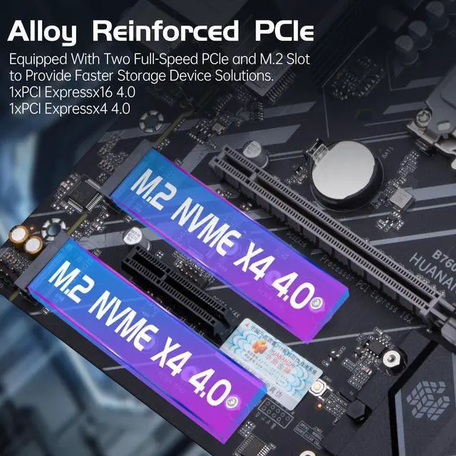 Alt view image 5 of 7 - HUANANZHI B760 D4 M-ATX DDR4 Motherboard Support 12 13 Gen( LGA 1700 CPU 12100F 12400F 12490F 12600F 12700F 13600F)