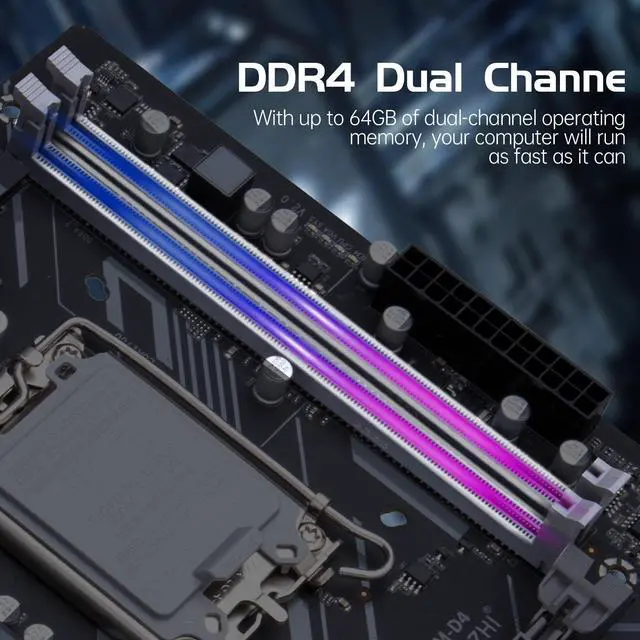 Alt view image 4 of 7 - HUANANZHI B760 D4 M-ATX DDR4 Motherboard Support 12 13 Gen( LGA 1700 CPU 12100F 12400F 12490F 12600F 12700F 13600F)