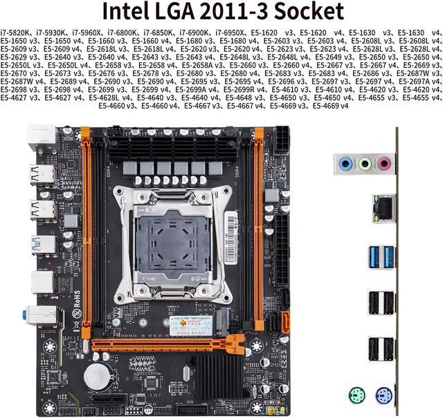 Alt view image 3 of 7 - HUANANZHI X99 4MF LGA 2011-3 X99 Motherboard E5 2620 2640 2666 2670 2678 V3 V4 support DDR4 RECC NON-ECC Memory NVME