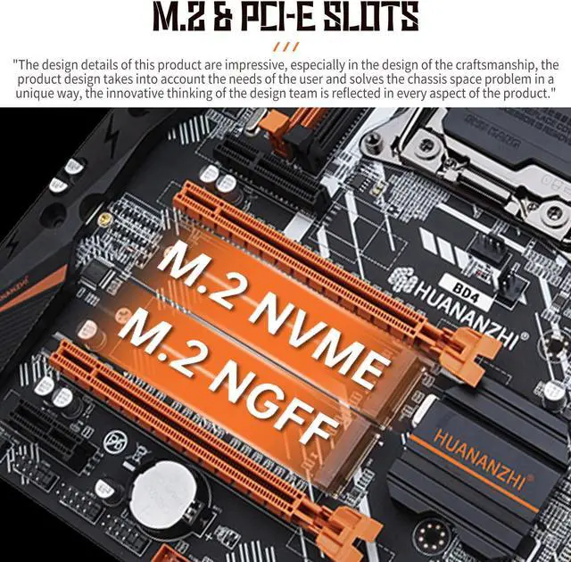 Alt view image 4 of 6 - HUANANZHI X99 BD4 LGA 2011-3 X99 Motherboard supports E5 2640 2666 2670 2696 2678 V3 V4 DDR4 RECC NON-ECC NVME NGFF