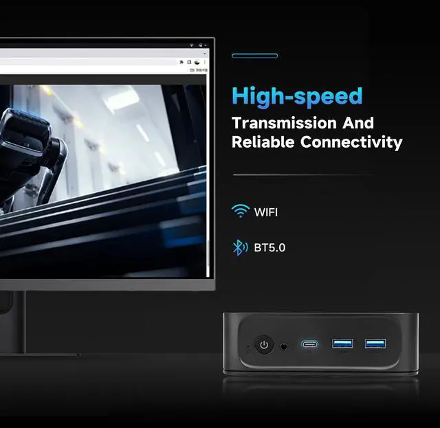 Alt view image 4 of 7 - HUANANZHI Mini PC N95, Mini Desktop Computers with INT Alder Lake N95 (3.4GHz), Support 8GB (Up to 32GB) DDR4 256GB, WiFi/BT5.0/1000Mbps of Gaming Mini PC for Business Office Home Server
