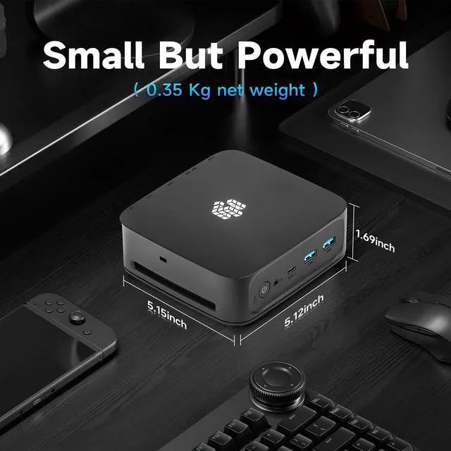Alt view image 2 of 7 - HUANANZHI Mini PC N95, Mini Desktop Computers with INT Alder Lake N95 (3.4GHz), Support 8GB (Up to 32GB) DDR4 256GB, WiFi/BT5.0/1000Mbps of Gaming Mini PC for Business Office Home Server
