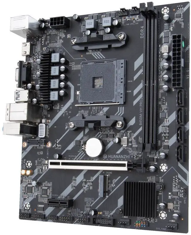 Alt view image 3 of 5 - HUANANZHI AMD B450M VH Gaming Motherboard USB3.0 M.2 Nvme Sata3 Supports Ryzen 5500 5600 5600G CPU