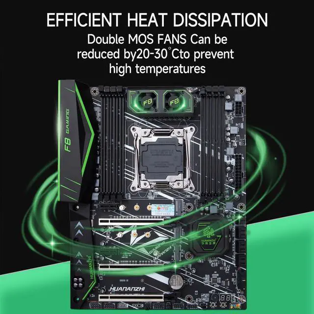 Alt view image 3 of 5 - HUANANZHI X99 F8 LGA 2011-3 X99 Motherboard support E5 2640 2666 2670 2678 2696 v3 v4 DDR4 RECC NON-ECC memory NVME