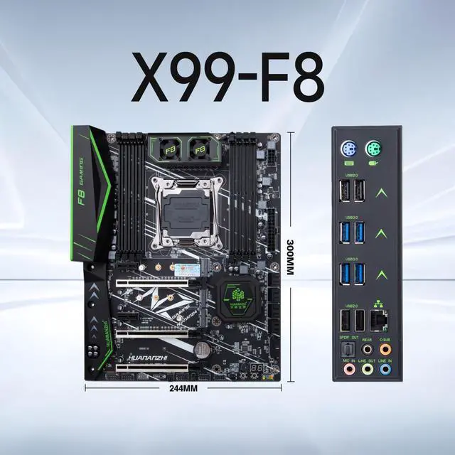 Alt view image 4 of 5 - HUANANZHI X99 F8 LGA 2011-3 X99 Motherboard support E5 2640 2666 2670 2678 2696 v3 v4 DDR4 RECC NON-ECC memory NVME