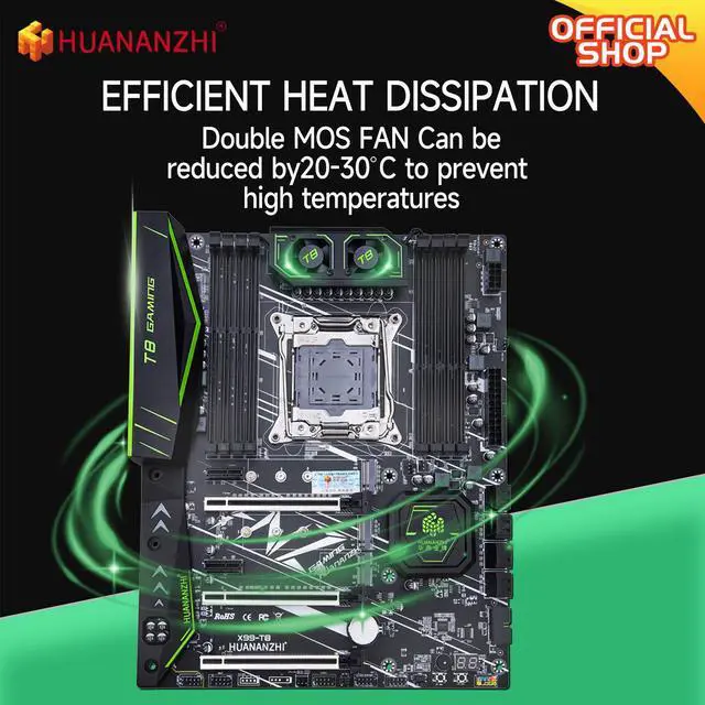Alt view image 4 of 7 - HUANANZHI X99 T8 LGA 2011-3 X99 Motherboard support E5 2696 2678 2676 2673 2666 V3 support DDR3 RECC memory NVME