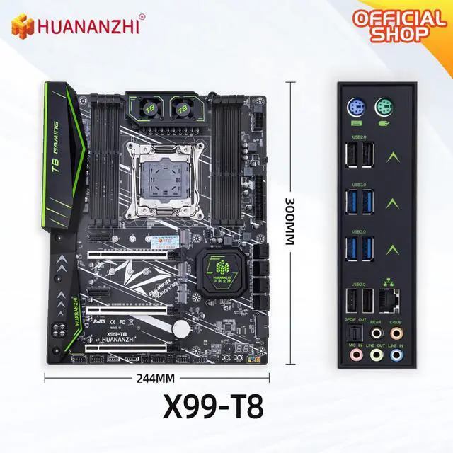 Alt view image 5 of 7 - HUANANZHI X99 T8 LGA 2011-3 X99 Motherboard support E5 2696 2678 2676 2673 2666 V3 support DDR3 RECC memory NVME
