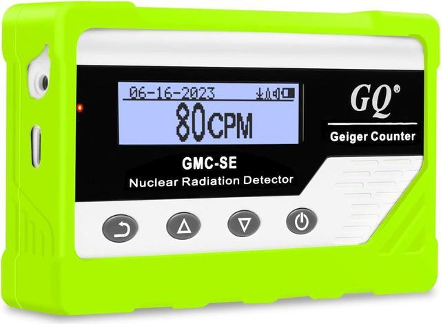 GQ GMC-SE Geiger Counter Radiation Detector Beta Gamma X-ray Portable  Radiation Monitor Meter Digital Nuclear Radiation Dosimeter, Automatic Data  Recording Device, Drop-Proof Silicone Case (Green) 