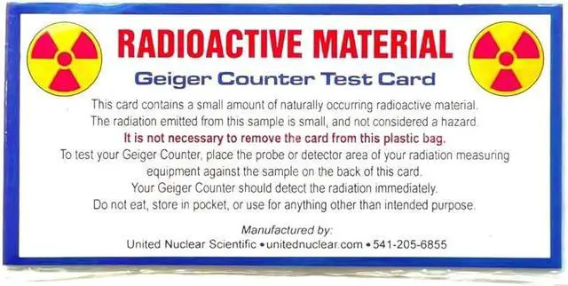 Alt view image 2 of 2 - GQ GMC-500 Geiger Counter Nuclear Radiation Detector Beta Gamma X-ray Radiation Monitor Meter Dosimeter USA Product and United Nuclear Geiger Counter Test Card