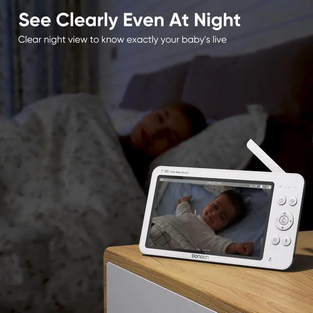 Alt view image 5 of 6 - 720P HD Video Baby Monitor with Camera and Audio 7-Inch Screen Secure from Hacking No Wi-Fi