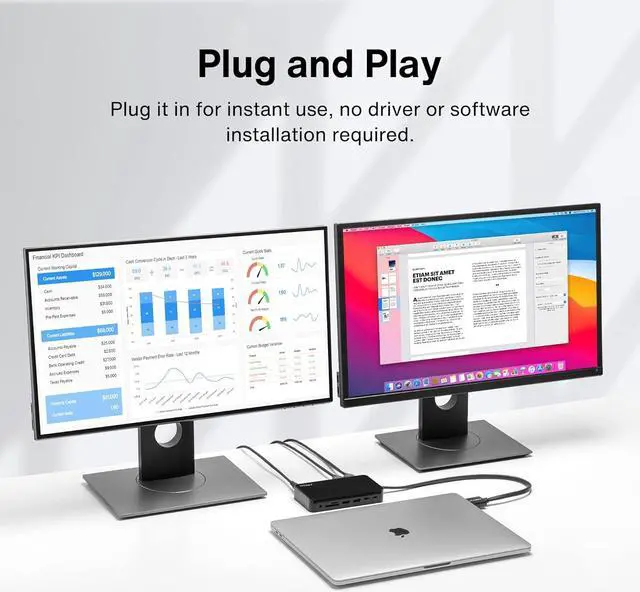 Alt view image 7 of 7 - iVANKY Docking Station with 100W Power Adapter 12-in-2 Dual 4K Powered USB C Dock with 85W PD, USB-A Ports, for MacBook Pro/Air