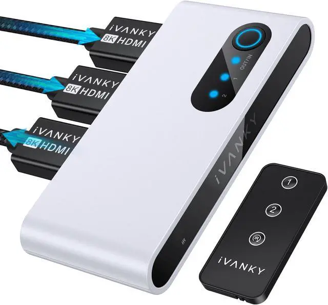 Main image of 8K HDMI Switch iVANKY Bi-Directional 2 in 1 Out HDMI Switch with Remote