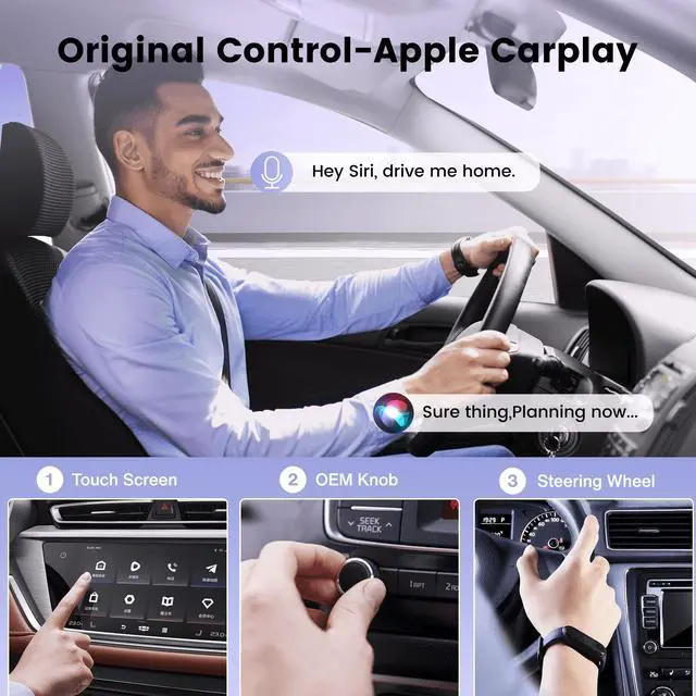 Alt view image 2 of 7 - Apple Carplay Wireless Adapter, CarPlay Wireless Adapter for iPhone for Android, Apple CarPlay Adapter, Apple carplay Wireless Adapter for iOS 10+ and Andriod 11+, with Two USB C Cable 15cm