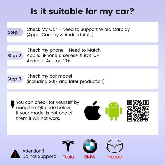 Alt view image 4 of 7 - Apple Carplay Wireless Adapter, CarPlay Wireless Adapter for iPhone for Android, Apple CarPlay Adapter, Apple carplay Wireless Adapter for iOS 10+ and Andriod 11+, with Two USB C Cable 15cm