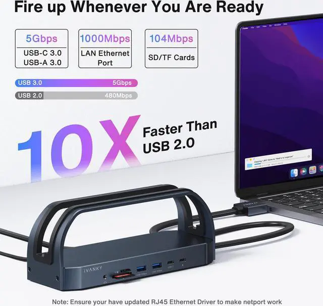 Alt view image 6 of 7 - iVANKY 12-in-2 FusionDock 2 Vertical Docking Station for MacBook Pro with 150W Power Adapter