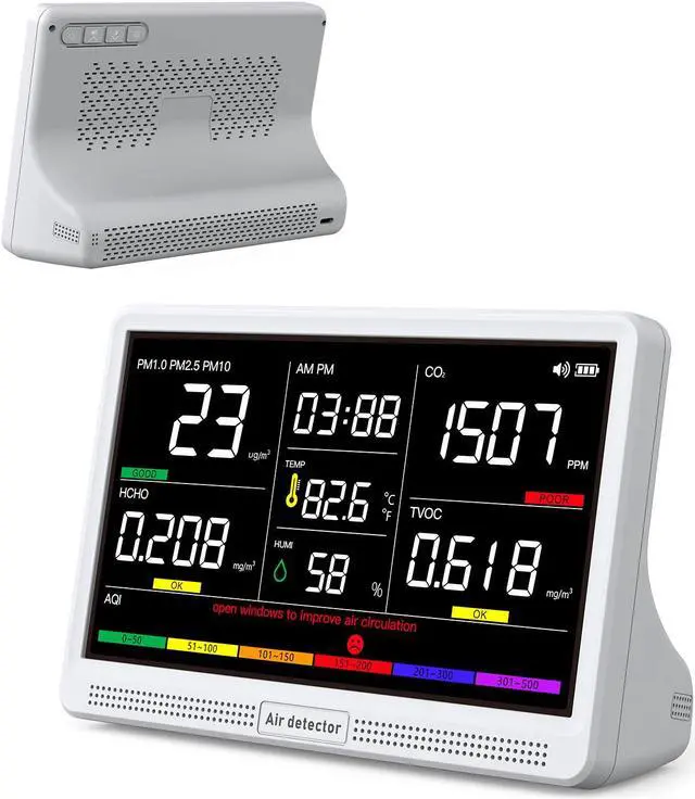 Main image of 7" Display 16 in 1 Detector Air Quality Monitor for Indoor Monitoring