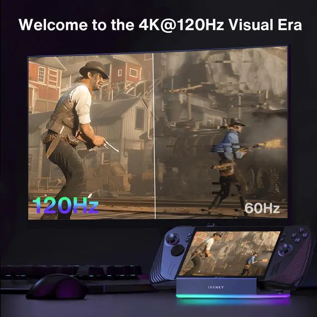 Alt view image 2 of 7 - 4K@120Hz 14-in-1 Docking Station for Steam Deck OLED/ROG Ally X/Lenovo Legion Go
