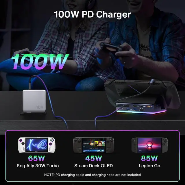 Alt view image 5 of 7 - 4K@120Hz 14-in-1 Docking Station for Steam Deck OLED/ROG Ally X/Lenovo Legion Go