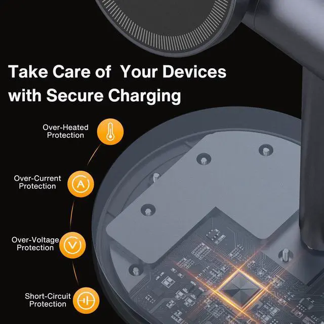 Alt view image 3 of 7 - 4-in-1 Wireless Charging Stand with 3 Level Night Light and Safe Charging Base