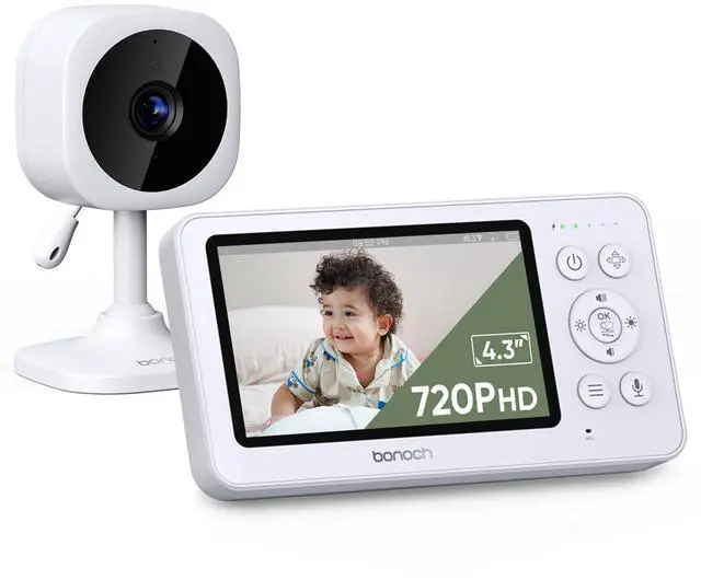 Main image of bonoch 720P 4.3" Baby Monitor with Camera and Audio, 4000mAh Battery Video Baby Monitor No WiFi, VOX Mode, 2 Way Audio, Auto Night Vision