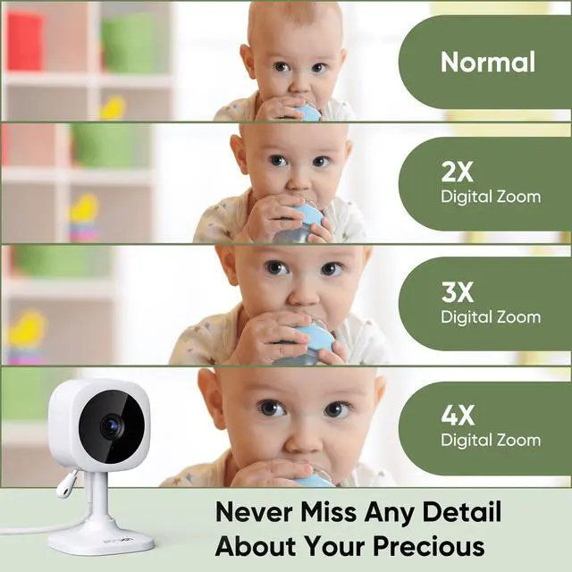 Alt view image 3 of 7 - bonoch 720P 4.3" Baby Monitor with Camera and Audio, 4000mAh Battery Video Baby Monitor No WiFi, VOX Mode, 2 Way Audio, Auto Night Vision