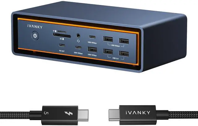 Main image of FusionDock Max 2 Thunderbolt 5 Docking Station Triple Display For MacBook with Thunderbolt 5 Cable (3.3')