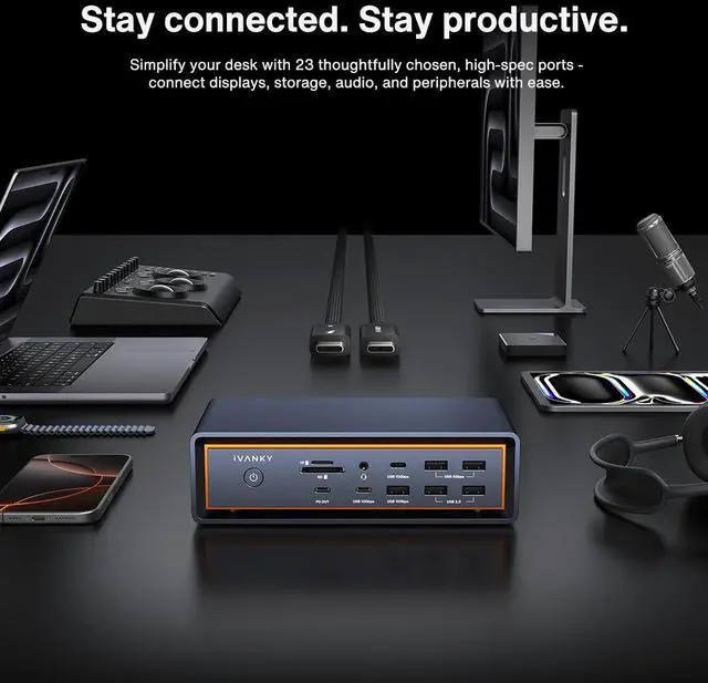 Alt view image 2 of 7 - FusionDock Max 2 Thunderbolt 5 Docking Station Triple Display For MacBook with Thunderbolt 5 Cable (3.3')