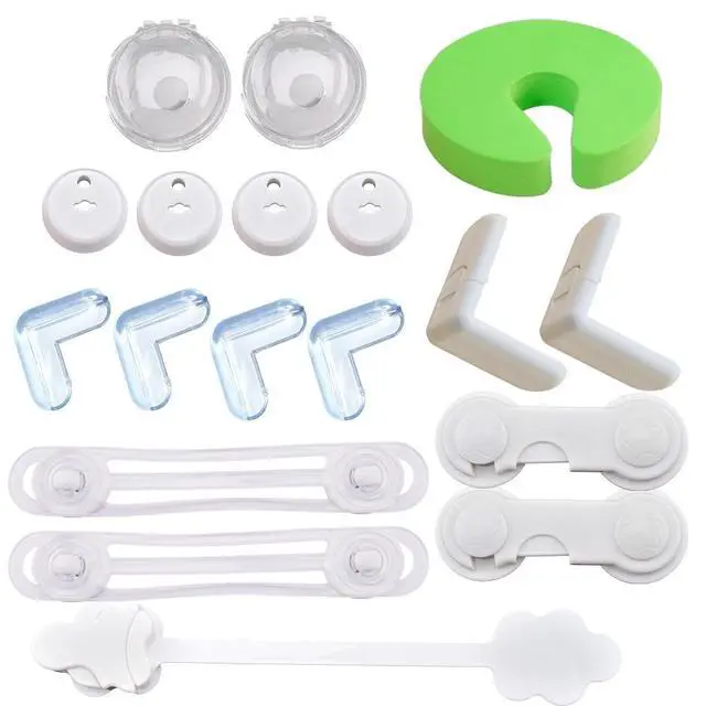 Alt view image 3 of 5 - 18PCS Baby Safety Locks Cabinet Locks for Babies Socket Cover Drawer Lock Corner Guard