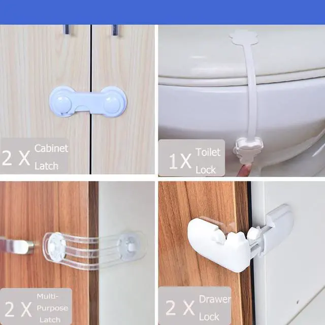 Alt view image 4 of 5 - 18PCS Baby Safety Locks Cabinet Locks for Babies Socket Cover Drawer Lock Corner Guard